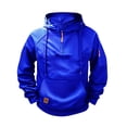 thumbnail image 1 of yardsong Vintage Mens Cargo Quarter Zip Hoodie Tactical Drawstring Running Workout Sweatshirt with Pockets Blue,XXL, 1 of 7