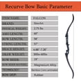 thumbnail image 2 of Falcon 60" Takedown Hunting Recurve Bow Metal Riser 30 35 40 45 50 55 60 65 70 Lbs Black/Camo Right Handed, 2 of 7