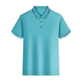 thumbnail image 1 of EOYWHK T-Shirts pour Hommes 4TG Compression Ajustée Chemise de Golf Col Rabattu Manches Courtes Couleur Unie Blouse de Bureau Liquidation, 1 of 3