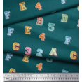 thumbnail image 2 of Soimoi Velvet Fabric Numbers & Alphabets Text Fabric Prints by Yard 58 Inch Wide, 2 of 3