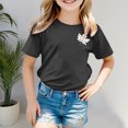thumbnail image 2 of PMVFHDE Hauts de Base pour Fille T-Shirts pour Fille T-Shirts Graphiques T-Shirts pour Filles T-Shirts pour Filles Hauts d'Été Mignons pour Filles T-Shirt à Manches Courtes pour Filles T-Shirt Col Rond d'Été Ajusté T-Shirts de Base Noir, 3-4 Ans, 2 of 4