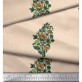 thumbnail image 2 of Soimoi Poly Georgette Fabric Leaves & Floral Block Print Fabric by Yard 42 Inch Wide, 2 of 3
