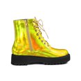 thumbnail image 3 of Unique Bargains Bottines de Combat Colorées à Lacets à Plateforme à Bout Rond pour Femme Or Jaune (Taille 7,5), 3 of 7