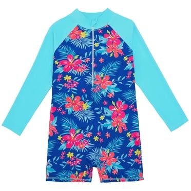 Pisexur Girls Swimsuits,Swimsuits for Teens,Baby Boy Swimsuit 1PCS Long Sleeve Girls Bathing UPF 50+ Rash Guard Suits Swimsuts Zip 4-12Years