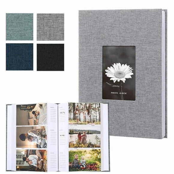 Photo Album Large Photo Album with 300 Photo Capacity Linen Cover and Acid-Free PVC-Free Pages with Writing Space for 4x6 Photos,Grey,6"(200PCS) JASKFLY