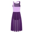 thumbnail image 2 of Yeahdor Costume de Danse Lyrique pour Filles Enfants Moderne Contemporain Ballet Latin Sans Manches Robe en Chiffon Violet 8, 2 of 5
