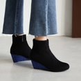 thumbnail image 5 of HKEJIAOI Bottines pour Femmes Grande Taille Bottes pour Femmes Plateforme Cheville Bout Rond Compensées Grande Taille Bottines Courtes, 5 of 5