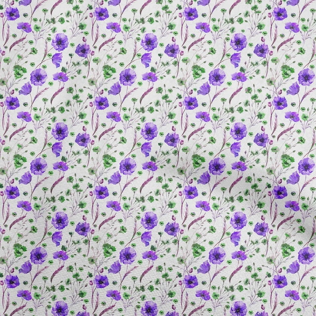 oneOone Tissu Flex Coton Violet Floral Matériel de Robe Tissu Imprimé Tissu au Mètre 40 Pouces de Large