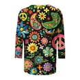 thumbnail image 5 of QIPOPIQ Hauts à Col Rond pour Femmes Manches 3/4 Coupe Ample Chemises Décontractées Basiques Unies Blouses Liquidation, 5 of 5