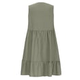 thumbnail image 4 of Yuyuzo Robes d'Été pour Femmes Sans Manches à Col en V Mini Robe T-Shirt Plissée à Volants Fluide Plage Vacances Robes d'Été, 4 of 6