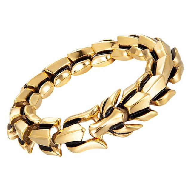 Thinsony Distinctive Gothic Punk Dragon Scale Bangle 48 inches Cool and Contemporary Gold 9.05 Inch 1Set