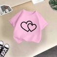 thumbnail image 5 of LUOGENLI T-Shirt pour Filles Enfant Filles Mignon Graphique Col Rond Manches Courtes Tee Été Décontracté T-Shirt Longues Chemises pour Filles Coton 1-2 Ans, 5 of 5