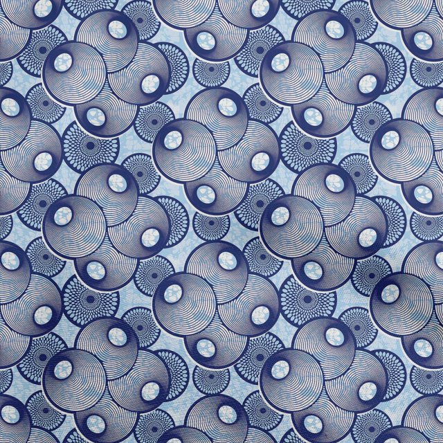 oneOone Rayon Blue Fabric African Sewing Material Print Fabric By The Yard 56 Inch Wide