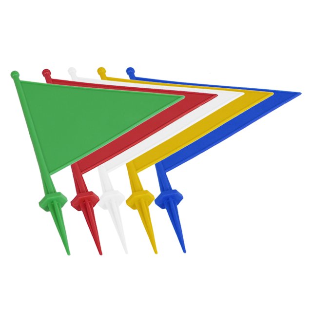 PRISP Plastic Field Marking Flag - Flag With Spike for Outdoor Marking, Set of 5