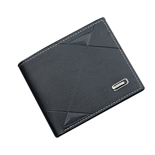 Man Billfold Leather Wallet Multifunctional Small Purse Zippered Coin Purse Holder Fashion Multi Pocket Wallet. A black wallet crafted from PU leather and polyester, featuring a compact size of approximately 12x9.8x2cm. Designed with multiple dividers for organizing business cards, cash, and small items, it has a retro-inspired look with smooth stitching. Ideal as a gift for birthdays, holidays, or Christmas.