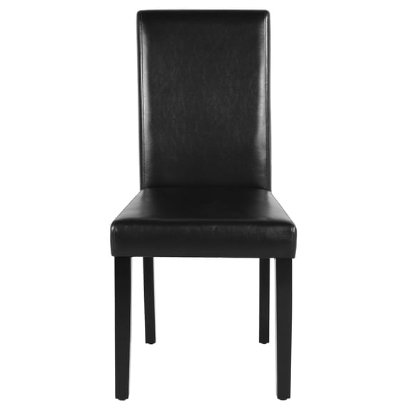Yaheetech Ensemble de 4 Chaises de Salle à Manger, Dossier Haut avec Siège Rembourré, Pieds en Bois de Caoutchouc, Noir