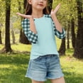 thumbnail image 4 of SERTG T-Shirt Mode Enfant Col Rond Manches 3/4 Imprimé Col Rond pour Été et Printemps 4-15 Ans (Bleu Clair1,5 Ans), 4 of 7