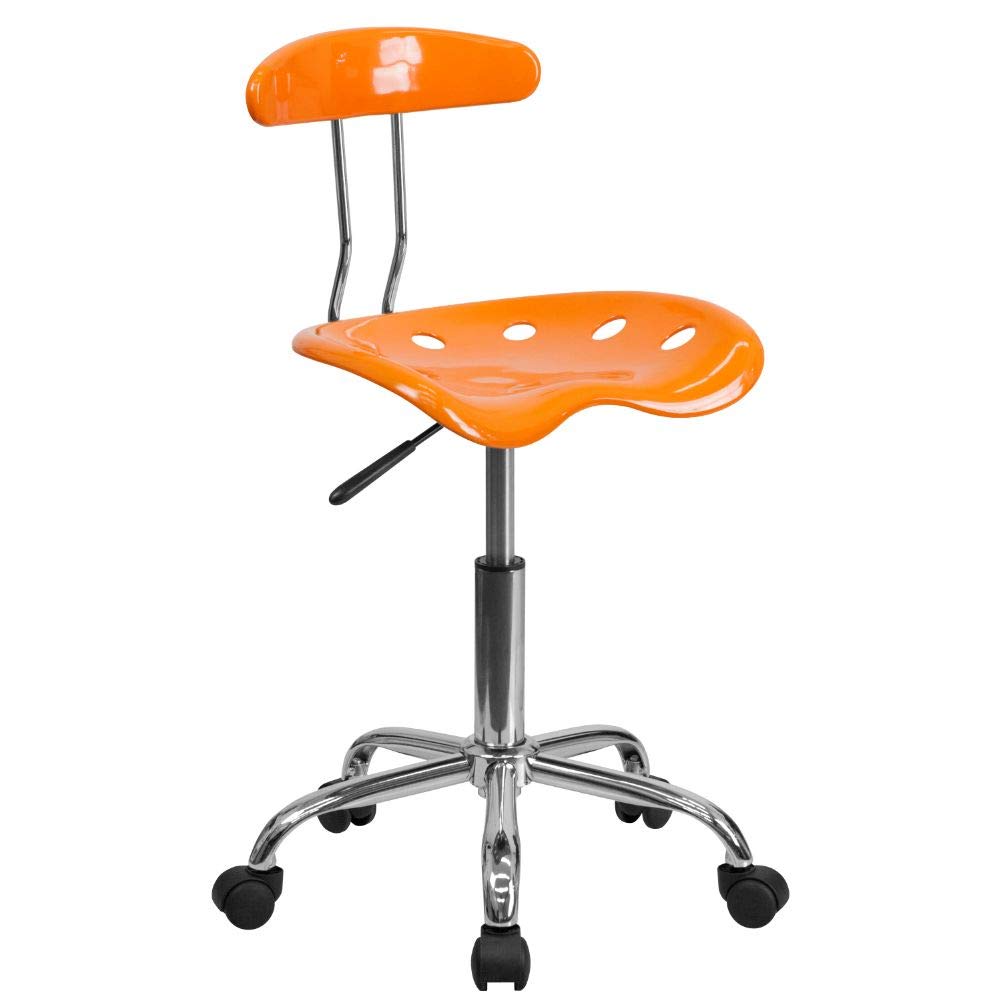 Scranton & Co Chaise de Bureau en Plastique Polymère Orange Jaune/chrome