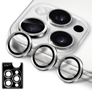 Uolo [Bouclier] iPhone 16 Pro/16 Pro Max Verre à objectif pour caméra, iPhone 16 Pro/16 Pro Max Protecteur d'écran de caméra (Garantie à vie limitée) - argent
