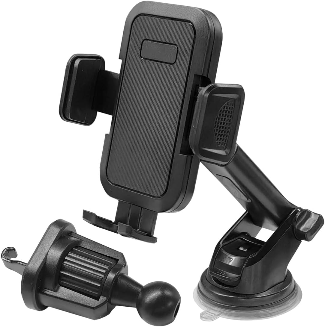 3 in 1 Car Phone Holder Mount - 360° Adjustable Automobile Cradles Cell Phone Holders for Car Dashboard Windshield Air Vent - Dash Mounted Holder with Suction Cup for Most Smartphones