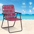 thumbnail image 4 of Gymax Set of 6 Patio Folding Web Chair Set Portable Beach Camping Chair Red, 4 of 8