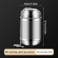 thumbnail image 4 of 304 Stainless Steel Tea Filter Infuser Basket with Chain Hook Loose Leaf Strainer Pot Brewing Accessory, 4 of 6