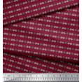 thumbnail image 2 of Soimoi Red Cotton Poplin Fabric Triangle Art Geometric Print Sewing Fabric Yard 42 Inch Wide, 2 of 5