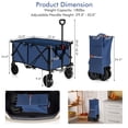 thumbnail image 4 of Costway Chariot Utilitaire de Camping Pliant et Rabattable avec Roues et Poignée Réglable Bleu Marine, 4 of 10