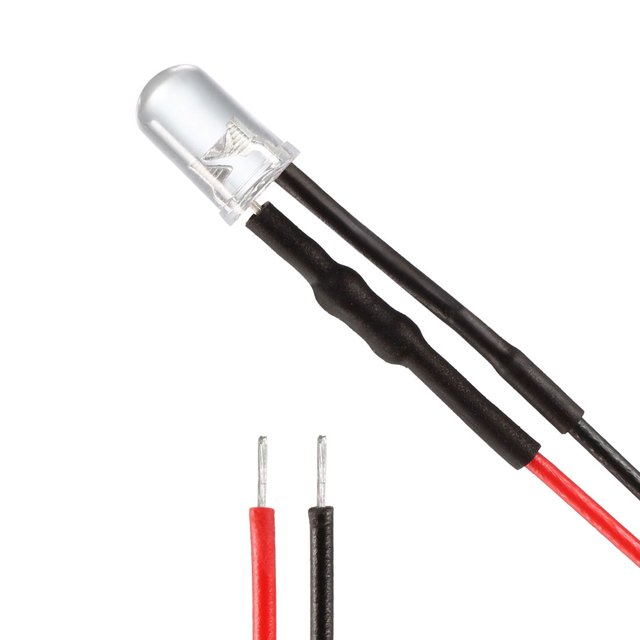 Unique Bargains 10 Pcs Lumières LED Diffuses Pré-Câblées 5mm 20mA DC 3-6V Blanc