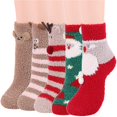 thumbnail image 2 of Chaussettes Douces pour Femmes Chaussettes Blanches Chaussettes Confortables Chaussettes Moelleuses pour Femmes Chaussettes en Polaire 5 Paires Blanches, 2 of 6