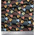 thumbnail image 2 of Soimoi Viscose Chiffon Fabric Cute Elephant Kids Print Sewing Fabric Yard 42 Inch Wide, 2 of 3