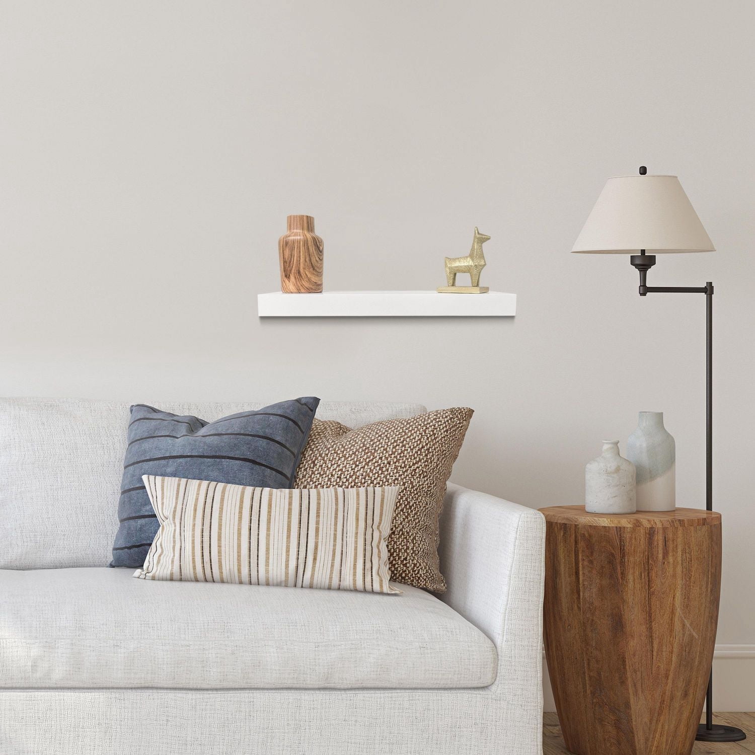 Hometrends 18 inch White  Floating Shelves - 2 PC Set