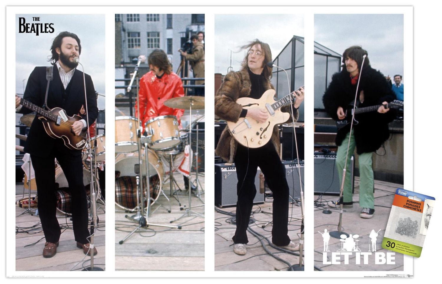 The Beatles - Let It Be Bars Wall Poster, 22.375" x 34" Framed