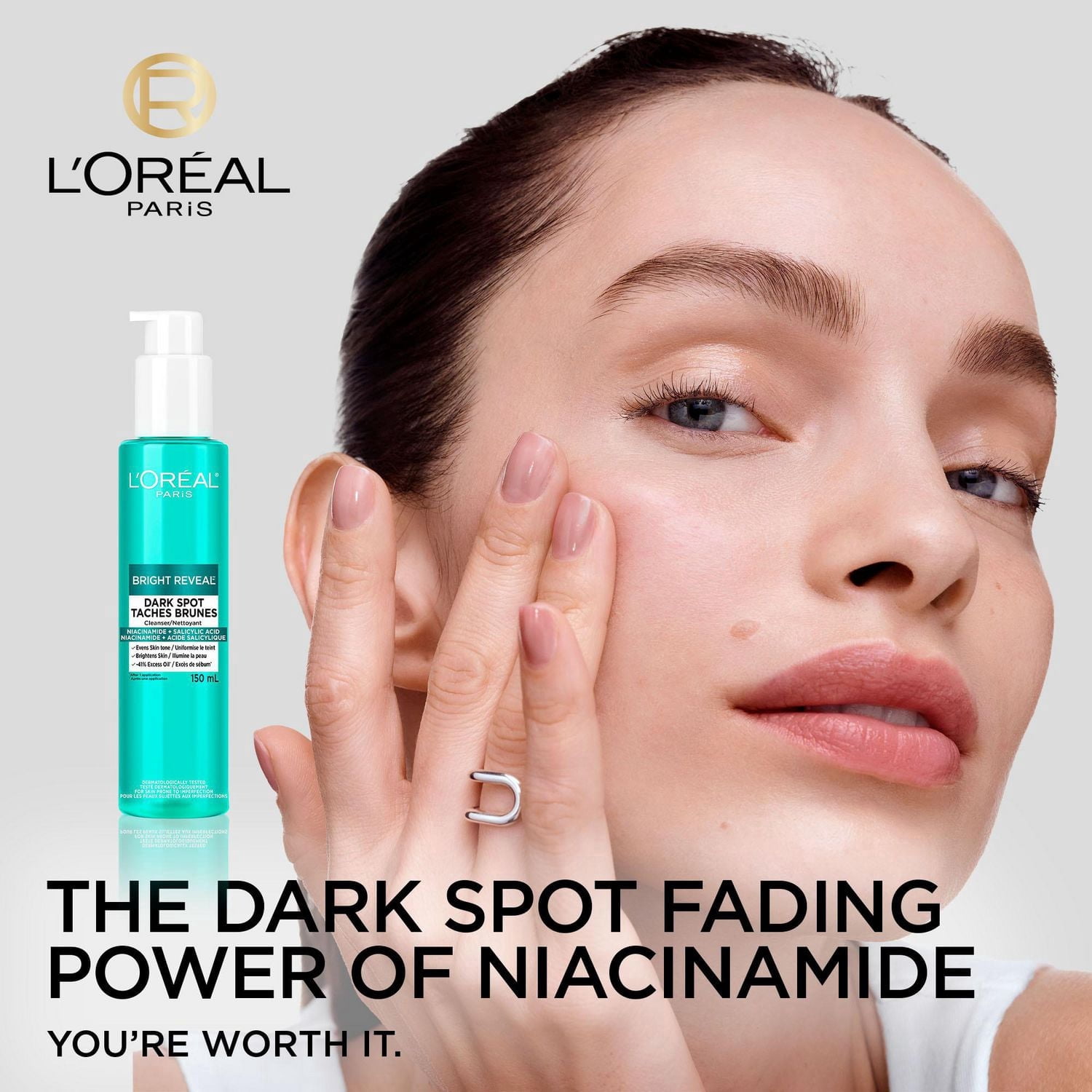 L'Oréal Paris Bright Reveal Nettoyant visage pour taches brunes, 150ml