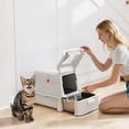 thumbnail image 2 of PawHut 80L Stainless Steel Cat Litter Box, XL Kitty Litter Box, Light Grey, 2 of 10