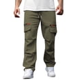 thumbnail image 3 of Ceisia Men's Relaxed Straight Cotton Gift Cargo Multi-pocket Pants Soft Abrasion-resistant 3D Pockets Multi-Color, 3 of 5