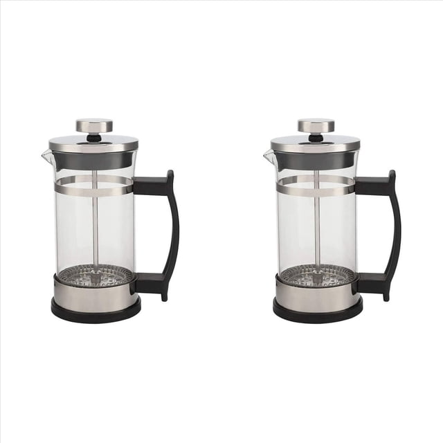 2X Coffee Maker Pot,Stainless Steel Glass Coffee Pot French Press Filter Pot Household Tea Maker,Suitable for Making Tea,2 * Coffee Pot,transparent