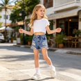 thumbnail image 2 of FhsagQ 2 Pack Girls Short Jeans Washed Distressed Denim Shorts with for Tween Girl Summer Daily Wear Size 11-12 Years, 2 of 8