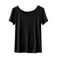 thumbnail image 1 of Yuyuzo Hauts de Pyjama pour Femmes Col Ras du Cou T-Shirts à Manches Courtes Décontractés d'Été Confortables Amples Blouses, 1 of 6