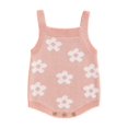 thumbnail image 1 of Gupgi Bébé Filles Tricot Rompers 3 6 9 12 18 Mois Bébé Imprimé Floral Combinaisons Sans Manches, 1 of 9