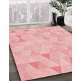 thumbnail image 3 of Ahgly Company Tapis d'Intérieur Rectangulaire Transitionnel Pastel Rouge Rose Lavable à la Machine, 2 Pieds x 3 Pieds, 3 of 7