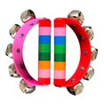 thumbnail image 1 of Dvkptbk Jingle Bells 2PC Wooden Musical Instruments Toys Color Half Circle Hand Bell Skin Five Bells Home Decor on Clearance, 1 of 2