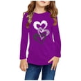 thumbnail image 1 of RXIRUCGD Chemises à Manches Longues pour Filles, Col Rond Mignon, Blouses Décontractées Élégantes (Violet, Taille : 3 Ans), 1 of 5
