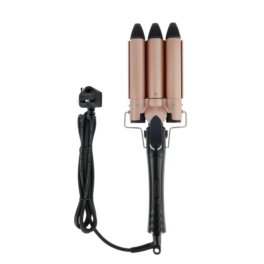 POINTERTECK Triple Barrel Ceramic Hair Crimper Iron Curler Salon Styler Curling Wand Tongs Waver Styling Tool
