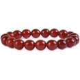 thumbnail image 1 of Bracelet Extensible Unisexe en Perles Rondes de 10 mm en Pierre Précieuse d'Agate Rouge 7 Pouces, 1 of 1