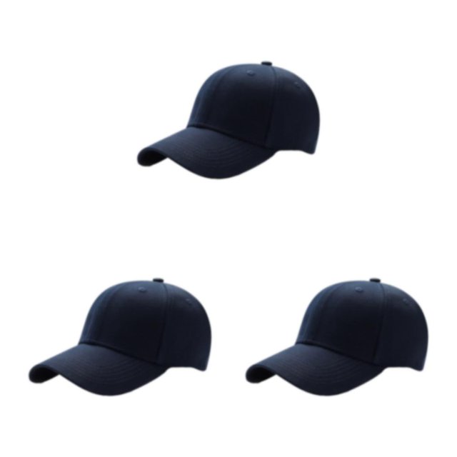 Ruiboury Adjustable Baseball Cap Sporty Style With Breathable Polyester Universal Baseball Cap Outdoors Sun Cap Sport Cap dark blue 3Set