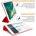 thumbnail image 3 of iPad PRO 9.7 Inch [ PRO 2016 ] A1673 A1674 MLPX2LL/A MLPW2LL/A MLPY2LL/A MLYJ2LL/A Trifold Soft Silicone Shock Proof Magnetic Flip Case - Red, 3 of 7