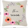 thumbnail image 3 of "He is Risen" 20x20 Linen Square Pillowcases with Zipper Closure Ideal Cushion Cover for Dorm Home Housewarming Decor, 3 of 6