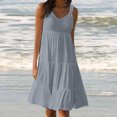 thumbnail image 2 of Yuyuzo Robes pour Femmes 2025 Décontractées Sans Manches Robes d'Été Plage Robe de Soirée à Volants, 2 of 6