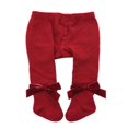 thumbnail image 1 of Solid Color Pantyhose Baby Girls Stretchy Leggings with Bowknot, 1 of 3